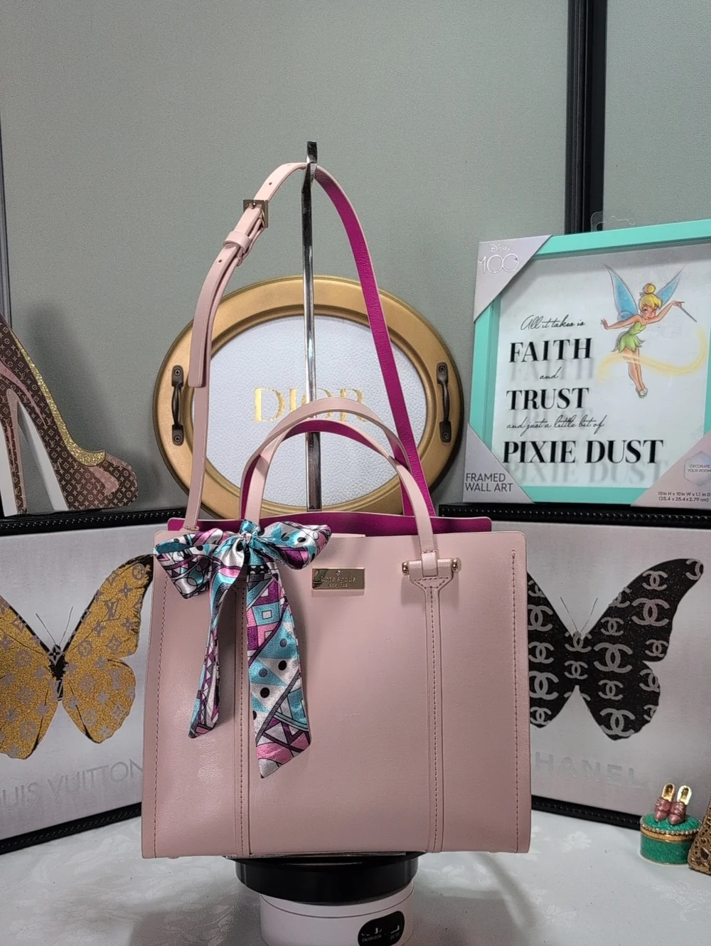 Kate Spade Small Arbour Hill Elodie Tote/Crossbody Pink & Hot Pink Leather - NEW